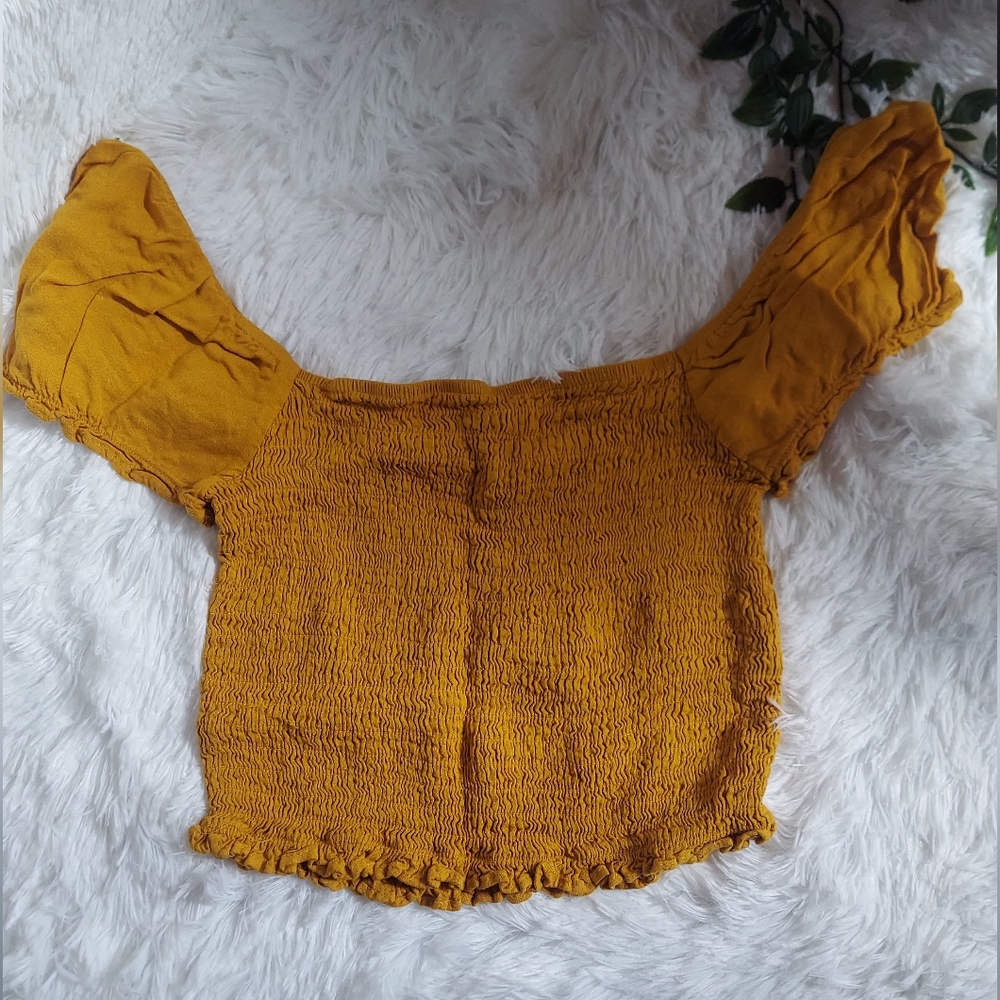 Mustard Off the Shoulder Top